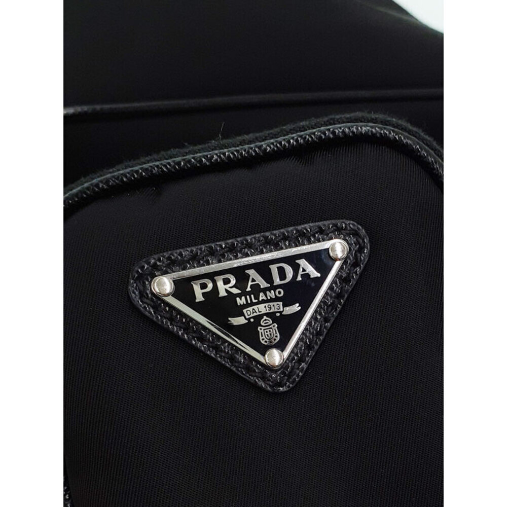 Prada Saffiano Re Black Crossbody Bag Shoulder Leather - Picture 5 of 9